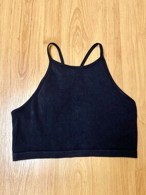 JoyLab ribbed black sports bra